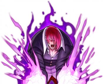 1boy fire glowing glowing_eye male_focus orochi_iori pyrokinesis the_king_of_fighters yagami_iori
