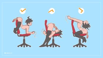 1boy ahoge arched_back ass autofellatio bent_over_backwards black_hair black_thighhighs chair controller erection fellatio flexible game_controller highres holding holding_controller holding_game_controller male_focus male_masturbation masturbation office_chair oral penis solo swivel_chair tailbox thighhighs trap