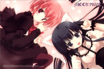 00s 2girls animal_ears artemis artemis_(tsukuyomi) cat_ears end_card eyecatch hazuki_(tsukuyomi) highres mitsumi_misato multiple_girls red_eyes tsukuyomi_moonphase