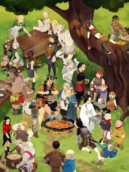 6+boys 6+girls :o ? ^_^ absurdres alcohol animal_ears annoyed arm_guards arm_tattoo armor artist_name axe bare_shoulders barefoot beer_mug belt_pouch benichidori black_dress black_gloves black_hair black_kimono black_thighhighs blonde_hair blue_capelet blue_jacket body_fur bodypaint boiling boots bowl bowl_stack box braid breasts bridal_gauntlets brother_and_sister brown_hair bug butterfly butterfly_on_ear cabbage capelet carrying cat_ears cat_girl cat_tail chainmail chewing chilchuck_tims child choker cithis cleavage cloak closed_eyes closed_mouth clothes_grab commentary cooking cooking_pot crossed_arms cup curry dark-skinned_female dark-skinned_male dark_skin day dia_(dungeon_meshi) dog doni_(dungeon_meshi) dress drooling dungeon_meshi dwarf eating elf english_commentary everyone excited fairy fairy_(dungeon_meshi) fake_horns fake_wings falin_touden fingerless_gloves fionil_(dungeon_meshi) fire fleki flower flying food french_braid fruit furry furry_male giving gloves gnome gorget green_cloak green_scarf green_shirt grey_hair grey_pants grin hair_around_ear hair_over_shoulder hair_ribbon half_updo halfling hand_on_another&#039;s_shoulder hand_on_another&#039;s_waist hand_on_own_hip hand_on_own_stomach hands_up happy helmet hien highres holding holding_bowl holding_cup holding_food holding_fruit holding_spoon holding_tray holm_kranom hood hooded_capelet horned_helmet horns hungry in_tree insect inutade izutsumi jacket japanese_armor japanese_clothes kabru kaka_floke keltbh kiki_floke kimono knee_up kobold kuro_(dungeon_meshi) laios_touden large_breasts large_ears laughing leaning_on_person leather_armor leed_(dungeon_meshi) leg_tattoo lipstick log long_hair long_sleeves looking_at_another looking_to_the_side looking_up low_ponytail low_twintails lycion lying maizuru makeup marcille_donato mature_female mickbell_tomas midriff mithrun mole mole_on_forehead mole_under_eye mug multiple_boys multiple_girls namari_(dungeon_meshi) nature nervous old old_man old_woman on_back on_ground one_eye_closed oni oni_horns orange_kimono orc otta_(dungeon_meshi) outdoors outstretched_arm own_hands_together pants parted_bangs pattadol pauldrons pelt pelvic_curtain pointy_ears poking ponytail potato pouch pulling red_capelet red_hair red_ribbon red_shorts relaxing ribbon rin_(dungeon_meshi) road sandals scarf seiza senshi_(dungeon_meshi) serving shirt short_hair short_kimono shorts shoulder_armor shurou siblings side_braid single_glove single_shoulder_pad sitting skewer sleeping sleeveless smile soles soup sparkle spoken_animal spoken_expression spoken_question_mark spoon squiggle standing stirring strapless strapless_dress sweat tabard table tail tail_grab tansu_floke tapping_finger tattoo thigh_boots thighhighs toasting_(gesture) toeless_legwear tongue tongue_out topless_male tray tree tree_stump twins twintails under_tree uniform waraji white_hair white_kimono wings wiping_sweat wok wooden_table yarn_floke zon&#039;_son_(dungeon_meshi) zon_(dungeon_meshi)