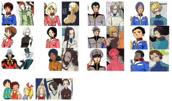 6+boys 6+girls amuro_ray bindi bow bright_noa char_aznable chart comparison for_the_barrel fraw_bow fu_shing-go fu_shing-liiht glasses gundam hat hayato_kobayashi helmet jpeg_artifacts kai_shiden katz_howan katz_howan kikka_kitamoto lalah_sune letz_cofan mask matilda_ajan mirai_yashima mobile_suit_gundam multiple_boys multiple_girls peaked_cap qui_ya-cow_tang ryu_jose sayla_mass sleager_law sleggar_law