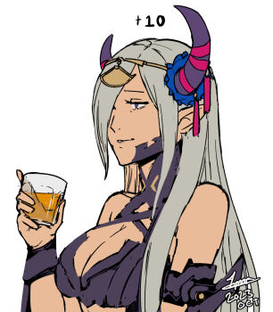Rule 34 | 1girl, breasts, cleavage, fire emblem, fire emblem engage, grey hair, large breasts, long hair, lynarc, nintendo, purple eyes, solo, zephia (fire emblem)