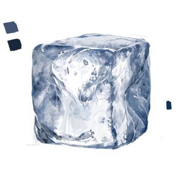chinese_commentary color_guide commentary_request highres ice ice_cube no_humans original simple_background still_life vihua6 white_background
