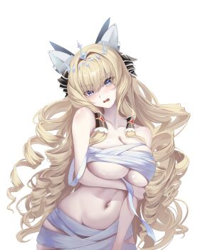 1girl absurdres blonde_hair breasts commentary_request crown_(nikke) goddess_of_victory:_nikke highres large_breasts sami_(ami12702752)