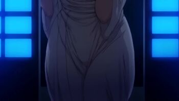 1boy 1girl 2020 20s animated anus ass back backboob bare_shoulders blue_hair bowing braid braided_ponytail breasts bunnywalker censored cheating_(relationship) collarbone english_text fat fat_man forehead functionally_nude hand_on_own_chest huge_ass huge_breasts jewelry kneeling large_breasts lipstick long_hair looking_at_viewer makeup mature_female mind_control miyajima_tsubaki navel netorare night nipples no_bra no_panties nude pubic_hair purple_eyes pussy ring robe saimin_seishidou shoulder_blades sidelocks sound stomach t-rex_(animation_studio) tagme thighs ugly_bastard undressing video wedding_ring white_robe