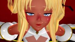 1girl 3d animated artist_request ass bare_legs bare_shoulders blonde_hair blue_eyes blush breasts curvy dark-skinned_female dark_skin female_focus fingerless_gloves futaba_lili_ramses gloves hair_ribbon highleg highleg_leotard leotard long_hair looking_at_viewer lying magical_girl mikumikudance_(medium) open_mouth ribbon see-through_clothes see-through_leotard sex sex_from_behind shiny_skin simple_background small_breasts solo sound spread_legs tagme taimanin_(series) taimanin_rpgx tentacle_and_witches thong_leotard trembling twintails video what