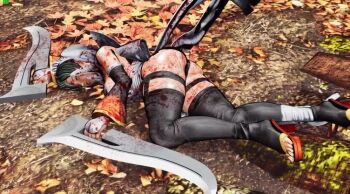 1girl 3d all_fours animated ass ass_focus ass_shake black_hair black_leotard blood_on_clothes breasts crawling curvy female_focus highleg highleg_leotard huge_ass indoors injury iroha_(samurai_spirits) large_breasts leotard leotard_under_clothes lower_body maid moaning nature samurai_spirits shiny_skin sideboob skindentation snk solo sound tagme thighhighs third-party_edit thong_leotard video wide_hips