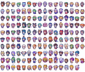 3boys 6+girls aki_minoriko aki_shizuha alice_margatroid alice_margatroid_(pc-98) asakura_rikako chen chibi cirno clownpiece commentary_request daiyousei doremy_sweet ebisu_eika elis_(touhou) ellen_(touhou) elly_(touhou) eternity_larva everyone fairy flandre_scarlet fujiwara_no_mokou futatsuiwa_mamizou gengetsu_(touhou) goutokuji_mike hakurei_reimu hakurei_reimu_(pc-98) haniyasushin_keiki hata_no_kokoro hecatia_lapislazuli hieda_no_akyuu hijiri_byakuren himekaidou_hatate himemushi_momoyo hinanawi_tenshi hong_meiling horikawa_raiko hoshiguma_yuugi houjuu_nue houraisan_kaguya ibaraki_kasen ibuki_suika iizunamaru_megumu imaizumi_kagerou inaba_tewi inubashiri_momiji izayoi_sakuya joutouguu_mayumi junko_(touhou) kaenbyou_rin kagiyama_hina kaku_seiga kamishirasawa_keine kana_anaberal kasodani_kyouko kawashiro_nitori kazami_yuuka kazami_yuuka_(pc-98) kicchou_yachie kijin_seija kikuri_(touhou) kirai_shouen kirisame_marisa kirisame_marisa_(pc-98) kishin_sagume kisume kitashirakawa_chiyuri koakuma kochiya_sanae komakusa_sannyo komano_aunn komeiji_koishi komeiji_satori konngara_(touhou) konpaku_youmu kotohime_(touhou) kudamaki_tsukasa kumoi_ichirin kurodani_yamame kurokoma_saki kurumi_(touhou) letty_whiterock lily_white long_hair louise_(touhou) luna_child lunasa_prismriver lyrica_prismriver mai_(touhou) maribel_hearn matara_okina meira_(touhou) merlin_prismriver mima_(touhou) miyadeguchi_mizuchi miyako_yoshika mizuhashi_parsee mononobe_no_futo morichika_rinnosuke moriya_suwako motoori_kosuzu mugetsu_(touhou) multicolored_hair multiple_boys multiple_girls murasa_minamitsu mystia_lorelei nagae_iku nazrin nishida_satono niwatari_kutaka okazaki_yumemi okunoda_miyoi onozuka_komachi orange_(touhou) patchouli_knowledge pixel_art ponytail reisen_(touhou_bougetsushou) reisen_udongein_inaba reiuji_utsuho remilia_scarlet rika_(touhou) ringo_(touhou) rumia saigyouji_yuyuko sakata_nemuno sara_(touhou) sariel_(touhou) seiran_(touhou) sekibanki shameimaru_aya shiki_eiki shingyoku_(female) shingyoku_(male) shingyoku_(touhou) shinki_(touhou) short_hair siblings side_ponytail simple_background sisters soga_no_tojiko sprite sprite_sheet star_sapphire streaked_hair sukuna_shinmyoumaru sunny_milk tamatsukuri_misumaru tatara_kogasa teireida_mai tenkyuu_chimata toramaru_shou touhou touhou_(pc-98) toutetsu_yuuma toyosatomimi_no_miko tsukumo_benben tsukumo_yatsuhashi twintails two_side_up unzan usami_renko usami_sumireko ushizaki_urumi wakasagihime watatsuki_no_toyohime watatsuki_no_yorihime white_background wriggle_nightbug yagokoro_eirin yakumo_ran yakumo_yukari yamashiro_takane yasaka_kanako yatadera_narumi yorigami_jo&#039;on yorigami_shion yuki_(touhou) yumeko_(touhou) yuugenmagan