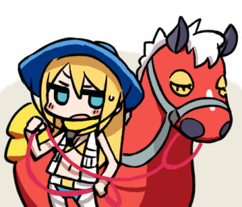 1980s_(style) 1girl chan_co chibi cowboy_hat cowboy_western female_focus ginga_senpuu_braiger hat horse j9_series oldschool retro_artstyle solo