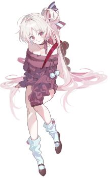 1girl character_request closed_mouth copyright_request full_body sitting sleeves_past_wrists solo stemiomio white_background