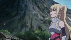 100_man_no_inochi_no_ue_ni_ore_wa_tatte_iru animated anime_screenshot audible_speech black_hair blonde_hair earthquake english_audio eruption highres scared sound tagme video volcano