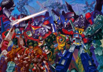 autobot beast_machines beast_wars beast_wars:_transformers beast_wars_ii beast_wars_neo big_convoy blue_eyes clenched_hands dai_atlas everyone flying fortress_maximus glowing glowing_eyes god_ginrai gun holding holding_gun holding_weapon lio_convoy maximal mecha nakamura_jun-ichi no_humans omega_prime open_hand optimal_optimus optimus_primal optimus_prime red_eyes robot rodimus rodimus_prime science_fiction smile star_convoy star_saber_(transformers) thumbs_up transformers transformers:_generation_1 transformers:_return_of_convoy transformers_armada transformers_car_robots transformers_cybertron transformers_energon transformers_prime transformers_unicron_trilogy transformers_victory transformers_zone v-fin weapon