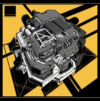abstract_background black_border border greyscale_with_colored_background highres machine machinery no_humans object_focus original perspective xkl3001