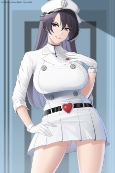 Rule 34 | 1girl, 2023, aslindsamure, bambietta basterbine, black hair, bleach, bleach: sennen kessen-hen, breasts, commission, large breasts, long hair, quincy (bleach), smile, sternritter, wandenreich uniform