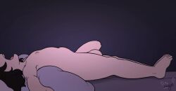 1futa 1girl animated black_hair cirno developing_erection erection flat_chest futanari highres inaba_tewi interior large_penis loli looking_at_penis navel nipples nude penis pillow rabbit_ears riiya_(riiya932) sleeping testicles touhou video