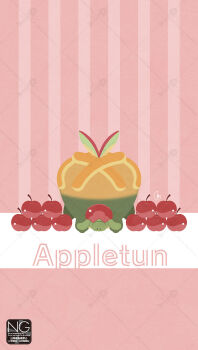 apple appletun closed_mouth commentary food fruit full_body gen_8_pokemon highres looking_at_viewer meme_(sleepsheep) nintendo no_humans nostrils pokemon pokemon_(creature) pokemon_focus solo symbol-only_commentary