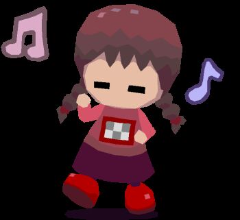 1girl animated animated_gif braid brown_hair chibi chibi_only closed_eyes colinarmis dancing long_hair long_sleeves looping_animation madotsuki musical_note no_mouth pink_shirt print_shirt purple_skirt red_shoes shirt shoes skirt solo transparent_background twin_braids twintails yume_nikki