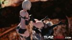 2girls 3d anal animated anus ass blindfold breasts deep_penetration dildo female_focus highres huge_dildo multiple_girls nier nier_(series) nier:automata nipples sex_toy stomach_bulge tagme thighhighs tiaz-3dx torn_clothes uncensored video white_hair 2b_(nier:automata) a2_(nier:automata)