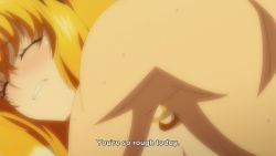 1girl 2boys animated anime_screenshot bed black_hair blue_eyes breasts flashback hetero highres huge_breasts isekai_meikyuu_de_harem_wo kaga_michio missionary moaning multiple_boys nipples nude roxanne_(isekai_meikyuu_de_harem_wo) sex sex_slave slave sound sweat vaginal video