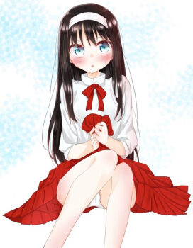 Rule 34 | black hair, blue background, blue eyes, blush, bow, clothes lift, embarrassed, flashing panties, hairband, imminent penetration, inviting viewer, legs, looking at viewer, offering to viewer, open mouth, panties, ribbon, shy, skirt, skirt lift, sweat, sweatdrop, tanka kikurage, thighs, tohno akiha, tsukihime, underwear, white background, white hairband, white panties, wide-eyed