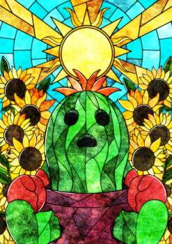 Rule 34 | boxing gloves, cactus, digimon, digimon (creature), flower, plant, spines, sunflower, togemon, vase