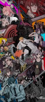 absurdres aldo_(chainsaw_man) angel_devil_(chainsaw_man) antlers back-to-back bare_shoulders barem_(chainsaw_man) battle_rifle beam_(chainsaw_man) black_choker black_hair black_necktie black_panties black_shirt black_tank_top blonde_hair bomb_devil_(chainsaw_man) braid braided_ponytail brain brown_hair burger car cat chain chainsaw chainsaw_devil chainsaw_man choker cosmo_(chainsaw_man) crossbow_devil_(chainsaw_man) darkness_devil deer_antlers demon_horns denji_(chainsaw_man) door earrings everyone exposed_brain extra_arms extra_eyes eyeball eyepatch faceless facial_scar fire flamethrower_devil_(chainsaw_man) food formal_clothes fox fox_devil_(chainsaw_man) future_devil_(chainsaw_man) ghost_devil_(chainsaw_man) glasses green_jacket grey_hair gun gun_devil_(chainsaw_man) hair_between_eyes hair_bun hair_ornament hair_over_one_eye hairclip halo handgun hands_in_pockets hayakawa_aki hell_devil_(chainsaw_man) higashiyama_kobeni highres himeno_(chainsaw_man) hirokazu_arai_(chainsaw_man) holding holding_weapon hood hoodie horns hybrid ice_cream intestines jacket jewelry joey_(chainsaw_man) katana katana_man_(chainsaw_man) kobeni's_car_(chainsaw_man) kurose_yuutarou kusakabe_(chainsaw_man) long_(chainsaw_man) long_coat long_hair longsword_devil_(chainsaw_man) looking_at_viewer looking_away looking_down m14 makima_(chainsaw_man) mask medium_hair meowy_(chainsaw_man) monster motor_vehicle multiple_boys multiple_girls nakano_(2_mannaka) necktie no_eyes octopus octopus_devil_(chainsaw_man) open_mouth orange_hair own_hands_together panties pingtsi_(chainsaw_man) pink_hair plague_doctor_mask pochita_(chainsaw_man) princi_(chainsaw_man) punishment_devil_(chainsaw_man) purple_hair quanxi_(chainsaw_man) red_eyes red_hair red_horns reze_(chainsaw_man) ribbon rifle ringed_eyes santa_claus_(chainsaw_man) sawatari_akane_(chainsaw_man) scar scar_on_cheek scar_on_face scarf shark shark_boy sharp_teeth shirt short_hair short_shorts shorts sidelocks single_hair_bun skeleton sleeveless sleeves_rolled_up small_horns snake_devil_(chainsaw_man) spear_devil_(chainsaw_man) stitched_face stitches sugo_miri suit sweater sword tamaoki_(chainsaw_man) tank_top teeth tendou_michiko tentacles tolka_(chainsaw_man) topknot topless_male tsugihagi_(chainsaw_man) typhoon_devil_(chainsaw_man) underwear upside-down violence weapon white_cat white_hair white_hoodie yoshida_hirofumi