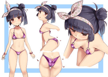 Rule 34 | 1girl, ass, ass cutout, bikini, breasts, butt crack, clothing cutout, dimples of venus, groin, heart, heart cutout, minase (takaoka nanase), navel, small breasts, swimsuit, tagme