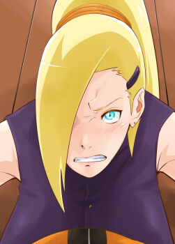 1boy 1girl blonde_hair blue_eyes boruto:_naruto_next_generations breasts closed_mouth highres huge_breasts long_hair naruto_(series) naruto_shippuuden ponytail sahara_wataru source_request uzumaki_naruto yamanaka_ino