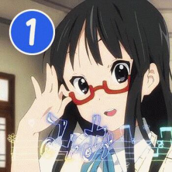 1girl akiyama_mio alternate_hairstyle animated animated_gif anime_screenshot bass_guitar black_eyes black_hair blush closed_eyes crying multiple_expressions female_focus glasses hat hime_cut instrument japanese_clothes k-on! kimono long_hair lowres non-repeating_animation open_mouth ponytail school_uniform skirt smile solo swimsuit tears thighhighs very_long_hair