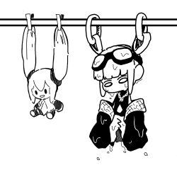 Rule 34 | character doll, character request, clothes pin, clothesline, doll, drying, eyewear on head, full body, greyscale, hatsune miku, monochrome, open mouth, sarashina luna, simple background, smile, vocaloid, wet, white background