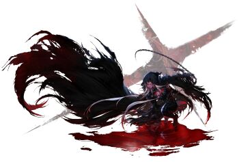 1girl absurdres arm_belt assassin bad_id bad_twitter_id belt belt_buckle black_boots black_thighhighs blonde_hair blood blood_on_clothes blood_on_face blood_on_hands blood_splatter bloody_weapon boots braid breasts buckle chain cleavage cloak clock dungeon_and_fighter evil_smile fingerless_gloves floral_print gloves glowing glowing_eye hair_over_one_eye hand_tattoo highres holding holding_weapon hood hooded_cloak kim_hana kneeling knife_sheath large_breasts leather leather_boots long_hair makeup official_art on_one_knee pointy_ears red_eyes red_lips shadow_dancer_(dungeon_and_fighter) sheath shiny_clothes shiny_legwear smile solo spikes squatting tattoo thief_(dungeon_and_fighter) thigh_boots thighhighs torn_clothes turtleneck twin_braids very_long_hair weapon weapon_in_garters