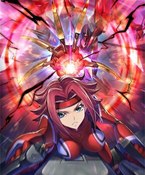 1girl blue_eyes breasts code_geass kouzuki_kallen large_breasts official_art red_hair solo source_request
