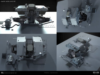 3d building commentary company_logo company_name concept_art copyright_logo copyright_name dated english_commentary eve_online glowing greyscale highres keyshot_(medium) logo machine maya_(medium) monochrome official_art photoshop_(medium) radar radio_antenna realistic science_fiction sobaku-chiuchiu spacecraft spacecraft_turret upwell_consortium_(eve_online)