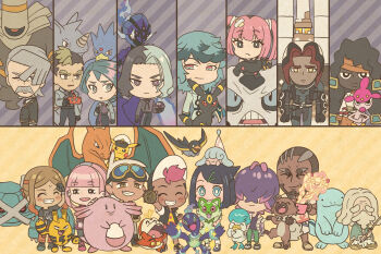 6+boys 6+girls :3 :d ^_^ alcremie alcremie_(ruby_swirl) alcremie_(strawberry_sweet) amethio_(pokemon) ancient_poke_ball animal antenna_hair arm_up bird black_gloves black_hair black_pants black_sclera black_shirt black_shoes black_suit black_vest blue_hair blush blush_stickers bright_pupils captain_pikachu cat cellphone ceruledge chalce_(pokemon) chansey charizard chibi closed_eyes closed_mouth clothed_pokemon collared_shirt colored_sclera commentary_request coral_(pokemon) cup dark-skinned_female dark-skinned_male dark_skin dog dot_(pokemon) dragon dusknoir ear_piercing egg elekid eyelashes facial_hair fang fangs fire fishing_rod floating flying forehead_jewel formal_clothes friede_(pokemon) fuecoco garganacl gen_1_pokemon gen_2_pokemon gen_3_pokemon gen_4_pokemon gen_7_pokemon gen_8_pokemon ghost_tail glalie gloves goggles goggles_on_head golduck green_cat green_pants grey_hair grey_jacket grey_shirt grin hair_ornament hair_over_eyes hairclip hamber_(pokemon) hand_on_another&#039;s_head hat hatenna highres holding holding_animal holding_cat holding_cup holding_fishing_rod holding_phone holding_pokemon holding_tera_orb horns jacket liko_(pokemon) long_hair ludlow_(pokemon) medicham medium_hair metagross mojacookie mollie_(pokemon) multicolored_eyes multicolored_hair multiple_boys multiple_girls murdock_(pokemon) muscular muscular_male mustache nintendo official_art old old_man on_head on_shoulder one-eyed one_eye_closed onia_(pokemon) open_clothes open_jacket open_mouth open_vest orange_hair orange_pants orla_(pokemon) own_hands_together pants phone piercing pikachu pink_hair pink_shoes poke_ball poke_ball_(basic) pokemon pokemon_(anime) pokemon_(creature) pokemon_horizons pokemon_on_head pokemon_on_shoulder purple_eyes purple_fire purple_hair purple_jacket purple_shirt purple_tank_top quagsire red_eyes rhydon rockruff rotom rotom_phone roy_(pokemon) second-party_source shirt shoes short_hair short_sleeves sidian_(pokemon) single_horn single_off_shoulder sitting sleeveless sleeveless_shirt sleeves_past_wrists slippers smartphone smile spinel_(pokemon) split-color_hair sprigatito standing standing_on_one_leg striped_background suit sweatdrop symbol-shaped_pupils tank_top teeth tera_orb terapagos terapagos_(normal) thick_eyebrows triangle-shaped_pupils twintails two-tone_eyebrows two-tone_eyes umbreon v-shaped_eyebrows v-shaped_eyes very_long_hair very_short_hair vest wattrel whipped_cream white_hat white_pupils white_shirt yellow_eyes zirc_(pokemon)