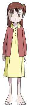 1girl bandai barefoot corruption d-reaper d-reaper_adr-01 digimon digimon_new_century digimon_tamers disguise empty_eyes expressionless full_body katou_juri long_arms long_hair long_legs looking_at_viewer official_art pajamas side_ponytail solo transparent_background