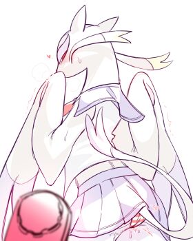 ... 1girl animal_ears blurry blurry_foreground blush body_fur breath clothed_pokemon controller cowboy_shot female_focus from_behind furry furry_female gen_5_pokemon half-closed_eyes hands_up heart looking_at_viewer looking_back mienshao miniskirt moocow nintendo panties pleated_skirt pokemon pokemon_(creature) pov purple_fur purple_sailor_collar purple_shirt purple_skirt pussy_juice red_eyes red_panties remote_control remote_control_vibrator sailor_collar school_uniform serafuku shirt simple_background skirt sleeveless sleeveless_shirt solo spoken_ellipsis spoken_heart standing striped_clothes striped_panties sweat tail trembling two-tone_fur underwear vibrator vibrator_under_clothes vibrator_under_panties whiskers white_background white_fur