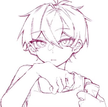 1boy aegyo_sal antenna_hair bare_arms bare_shoulders chinese_commentary commentary_request double-parted_bangs hair_behind_ear hair_between_eyes hair_intakes hand_on_own_chin hands_up holding holding_knife knife lineart looking_at_viewer male_focus mellocaa monochrome omori omori_(omori) parted_lips portrait shirt short_hair simple_background solo straight-on tank_top tsurime very_short_hair white_background