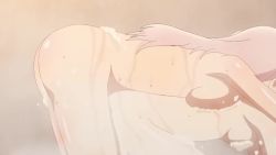 2girls all_fours animated anime_screenshot ass bath bathroom breast_press breasts fujiwara_chika head_out_of_frame highres kaguya-sama_wa_kokurasetai_~tensai-tachi_no_renai_zunousen~ large_breasts long_hair multiple_girls pink_hair shinomiya_kaguya soap_bubbles sound thighs video yuri