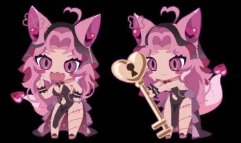 1girl ahoge animal_ears animated animated_gif black_dress black_veil blush_stickers breasts chibi clothing_cutout colinarmis dress fox_ears fox_girl holding holding_key indie_virtual_youtuber key long_hair open_mouth pink_eyes pink_hair shy_shae solo stomach_cutout veil virtual_youtuber wagging_finger wrist_cuffs