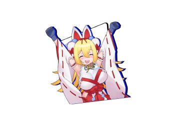 1girl blonde_hair game_cg japanese_clothes kobako_tsukiyomi long_hair m_hold’em miko official_art solo tachi-e transparent_background yoshizaki_mine