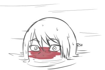 blush boruto:_naruto_next_generations esu hoozuki_suigetsu male_focus melting monochrome naruto_(series) part_of_a_set pervert puddle solo_focus spying sweatdrop wide-eyed