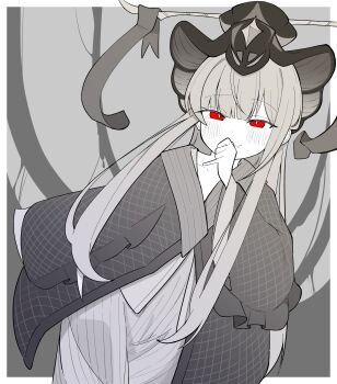 Rule 34 | 1other, absurdres, androgynous, blonde hair, captain poop3, chinese clothes, cookie run, cookie run: ovenbreak, hair ornament, highres, long hair, long sleeves, looking at viewer, pale skin, red eyes, sleeves past wrists, slit pupils, smile, snake fruit cookie, solo, very long hair, white hair