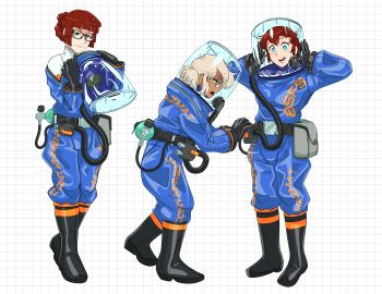 Rule 34 | bodysuit, boots, bsfs, commander rab(layer industries), gloves, hazmat suit, janine flores, kat andrews, latex, latex bodysuit, latex boots, latex gloves, oxygen tank, pouch