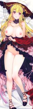 Rule 34 | absurdres, alice soft, blonde hair, clothes lift, dakimakura (medium), highres, lolita fashion, nipples, no bra, no panties, open clothes, open shirt, rance (series), rance x, rizna lanfebit, skirt, skirt lift