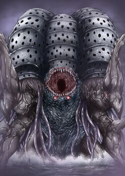 Rule 34 | commentary request, gatanothor, highres, kaiju, monster, no humans, red eyes, sharp teeth, solo, teeth, tentacles, ultra series, ultraman tiga (series), variant set, wasugabakuhatu