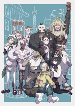 Rule 34 | 5boys, 5girls, apron, aqua hair, bandeau, beard, black-framed eyewear, black bow, black bowtie, black dress, black hair, black jacket, black mask, black pants, black shirt, blonde hair, blue eyes, blue gloves, blunt bangs, bob cut, bow, bowtie, braid, braided ponytail, breasts, brother and sister, brown helmet, canari (pokemon), closed eyes, closed mouth, coat, collared shirt, corbeau (pokemon), criss-cross straps, dark-skinned female, dark skin, dress, facial hair, fascinator, fingerless gloves, formal clothes, frills, glasses, gloves, gradient hair, grandfather and granddaughter, green hair, griselle (pokemon), grisham (pokemon), gwynn (pokemon), hair ornament, hair pulled back, hat, helmet, highres, holding, ivor (pokemon), jacinthe (pokemon), jacket, juliet sleeves, lebanne (pokemon), long braid, long hair, long sleeves, looking at viewer, low drills, maid, maid apron, maid headdress, male focus, mask, mega stone, mohawk, mole, mole under mouth, mouth mask, multicolored hair, multiple boys, multiple girls, navel, necktie, nintendo, old, old man, open clothes, open coat, open jacket, open mouth, orange hair, pants, pantyhose, parted hair, partially fingerless gloves, philippe (pokemon), pokemon, pokemon legends: z-a, ponytail, puffy sleeves, purple dress, purple eyes, purple hair, purple shirt, red hair, round eyewear, shirt, short hair, short ponytail, short twintails, siblings, smile, split-color clothes, split-color hair, split ponytail, sports bra, sssmk no, suit, tarragon (pokemon), teeth, twintails, two-tone hair, two-tone mask, two-tone pants, very dark skin, waist apron, white-framed eyewear, white bow, white bowtie, white coat, white gloves, white hair, white necktie, white shirt, yellow bandeau, yellow eyes, yellow jacket, yellow mask, yellow sports bra