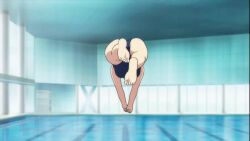 Rule 34 | 1girl, air bubble, animated, anime screenshot, ass, blue hair, breasts, bubble, competition swimsuit, curvy, female focus, highres, huge breasts, indoors, interior, one-piece swimsuit, open mouth, oribe mafuyu, partially submerged, pubic hair, purple hair, red eyes, red hair, school swimsuit, seikon no qwaser, short hair, solo, swimming, swimsuit, tagme, uno makoto, video, yamanobe tomo