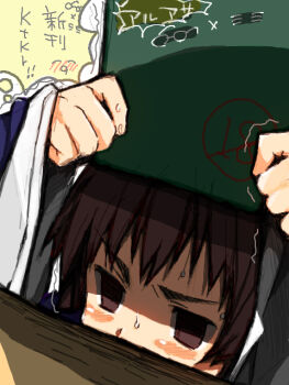 1boy axis_powers_hetalia bad_id bad_pixiv_id blush_stickers book gentosha holding holding_book japan_(hetalia) male_focus nakamura_sandayo solo speech_bubble sweat thought_bubble translation_request trembling