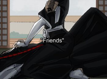 1boy 1girl badge ban1-ban1 black_hakama bleach bleach:_sennen_kessen-hen bridal_gauntlets commentary english_text fukutaichou_badge girl_on_top hakama hashtag-only_commentary head_out_of_frame hetero highres japanese_clothes kuchiki_rukia kurosaki_ichigo shihakusho sliding_doors socks straddling white_bridal_gauntlets white_socks