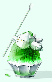 absurdres bubble commentary drinking_straw food gen_3_pokemon highres holding holding_drinking_straw ice in_food legendary_pokemon nintendo no_humans outstretched_arms pokemon pokemon_(creature) pokemon_focus regice shaved_ice simple_background suchi_(fsur7444) white_background yellow_eyes